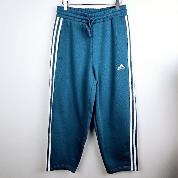 Adidas Essentials 3-Stripes Open Hem Fleece Pants Sweatpants NWT - Picture 3 of 15